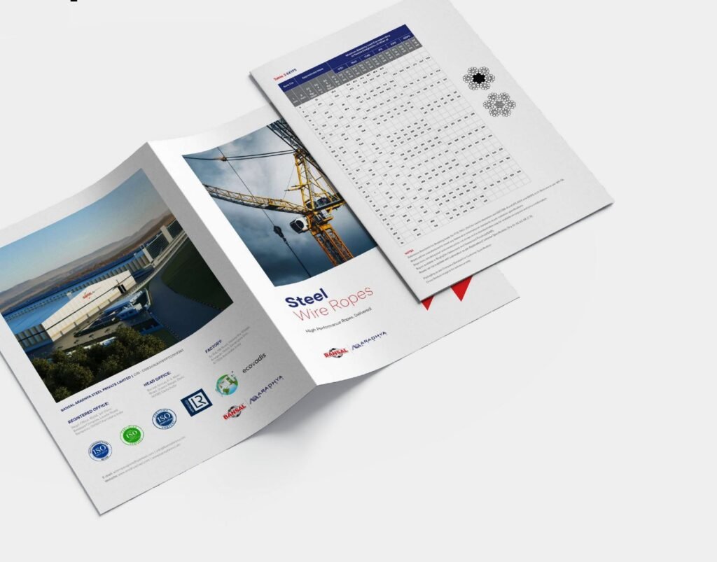 Aradhya brochure cover and specification spread